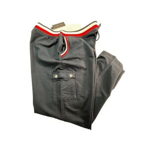 NWT Tommy Hilfiger Womens XL Knit Pants Cargo Pockets Tapered Blue